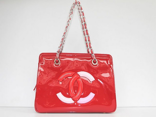 Replica Chanel Cruise Lipstick Patent Tote bag A47926 red On Sale